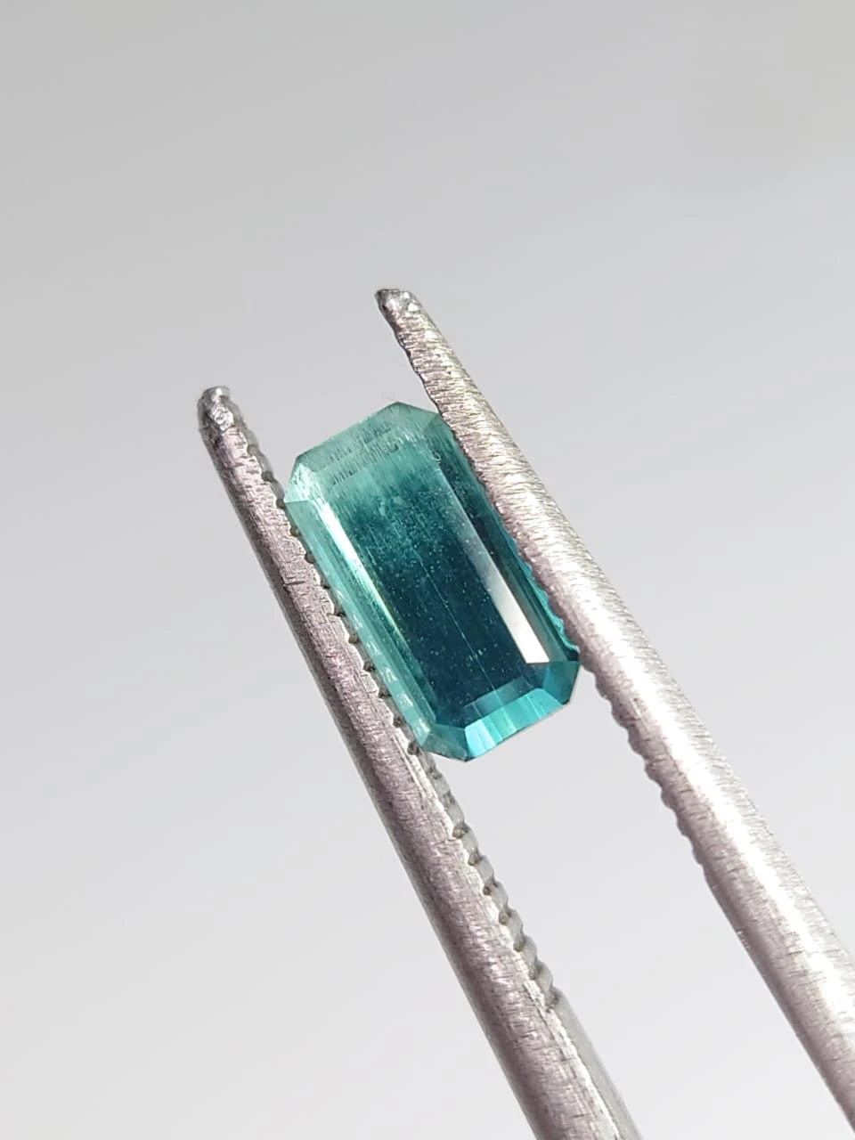 0.6ct Lagoon Blue Tourmaline Emerald Cut Gemstone from Afghanistan — view 2